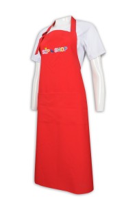 AP150 訂製紅色全身圍裙 繍花logo 圍裙生產商  耕種圍裙